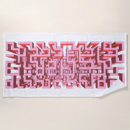 Modern 3D Pink Maze Beach Towel ビーチタオル