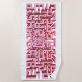 Modern 3D Pink Maze Beach Towel ビーチタオル (正面)