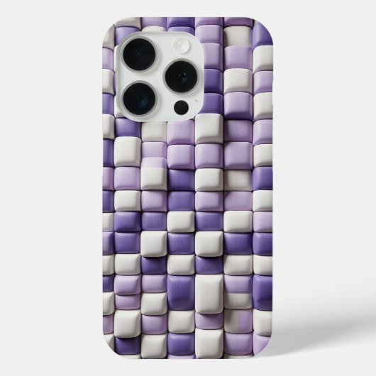 Modern 3D Soft Purple & White Cube Case - Abstract Case-Mate iPhoneケース (裏面)