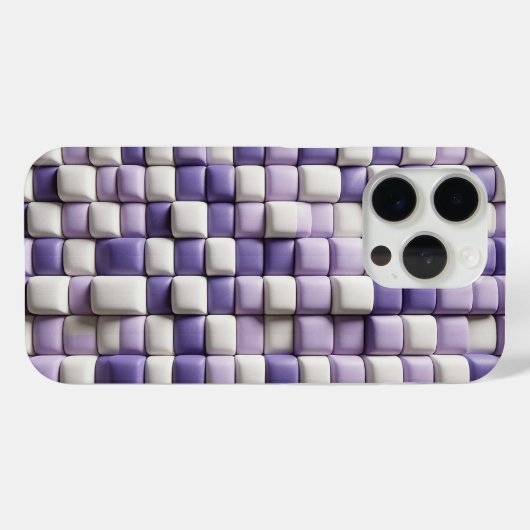 Modern 3D Soft Purple & White Cube Case - Abstract Case-Mate iPhoneケース (裏面 (横))