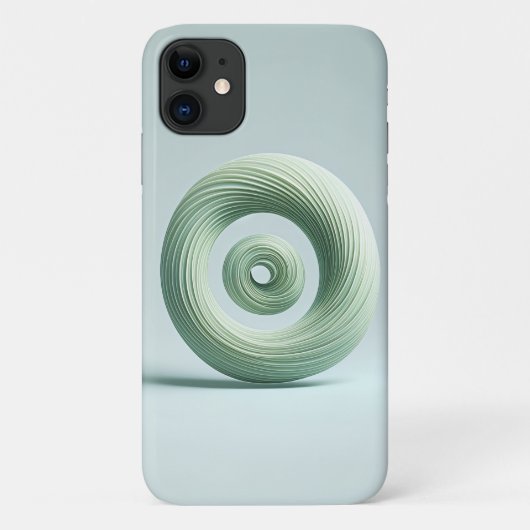 Modern 3D Spiral Torus Sculpture - Minimalist Mint Case-Mate iPhoneケース (裏面)