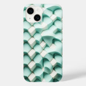 Modern 3D Teal and White Geometric Phone Case  Case-Mate iPhoneケース (裏面)