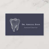 Modern 3D Tooth Professional Navy Blue Dentist 名刺 (正面)