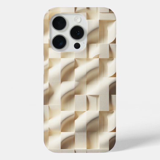 Modern 3D Wavy Cream Phone Case - Minimalist Sand Case-Mate iPhoneケース (裏面)