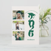 Modern 4 Photo Class of 2026 Graduation Party 招待状 (スタンド正面)
