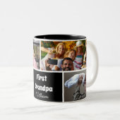 Modern 4 Photo Collage First Grandpa  Mug ツートーンマグカップ (正面右)