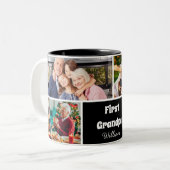 Modern 4 Photo Collage First Grandpa  Mug ツートーンマグカップ (正面左)