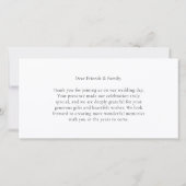 Modern 4 Photo Collage Minimalist Wedding サンキューカード (裏面)