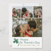 Modern 4 Photo Collage St Patricks Day Family シーズンカード (正面)