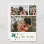 Modern 4 Photo Collage St Patricks Day Family シーズンカード (正面)