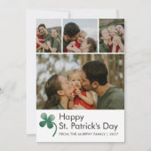 Modern 4 Photo Collage St Patricks Day Family シーズンカード (正面)