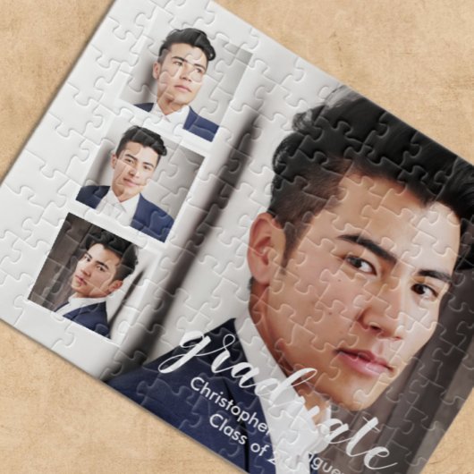 Modern 4 Photo Graduation ジグソーパズル