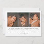 Modern 4-Photo "Hello" New Baby Birth 案内状 (裏面)