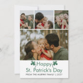 Modern 4 Photo St. Patricks Day Family  シーズンカード (正面)