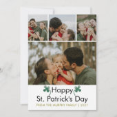 Modern 4 Photo St. Patricks Day Family  シーズンカード (正面)