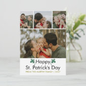 Modern 4 Photo St. Patricks Day Family  シーズンカード (スタンド正面)
