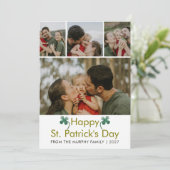 Modern 4 Photo St. Patricks Day Family  シーズンカード (スタンド正面)