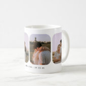 Modern 4-Photo Wedding Couple Names コーヒーマグカップ (正面右)