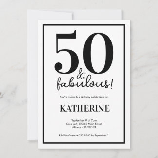 Modern 50 and Fabulous 50th Birthday  招待状