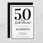 Modern 50 and Fabulous 50th Birthday  招待状 (正面/裏面)