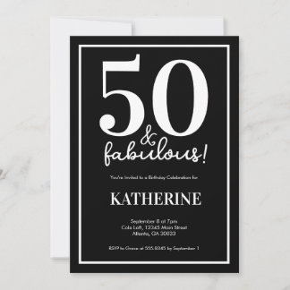 Modern 50 and Fabulous 50th Birthday  招待状
