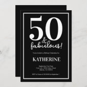 Modern 50 and Fabulous 50th Birthday  招待状 (正面/裏面)