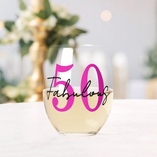  Modern 50 and Fabulous 50th Birthday Party ステムなしワイングラス (インサイチュ (ウェディング))