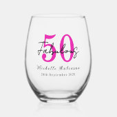  Modern 50 and Fabulous 50th Birthday Party ステムなしワイングラス (正面)