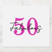 Modern 50 and Fabulous 50th Birthday Party スパークリングワインラベル (シングルラベル)