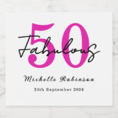 Modern 50 and Fabulous 50th Birthday Party スパークリングワインラベル (シングルラベル)