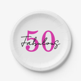 Modern 50 and Fabulous 50th Birthday Party ペーパープレート