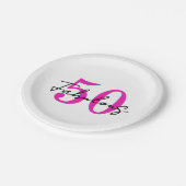 Modern 50 and Fabulous 50th Birthday Party ペーパープレート (アングル)