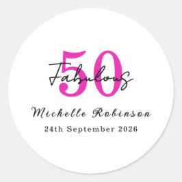 Modern 50 and Fabulous 50th Birthday Party ラウンドシール