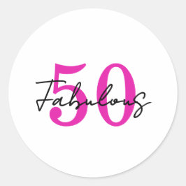 Modern 50 and Fabulous 50th Birthday Party ラウンドシール