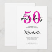 Modern 50 and Fabulous 50th Birthday Party 招待状 (正面/裏面)