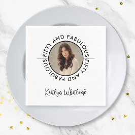 Modern 50 and Fabulous Bold 50th Birthday Party スタンダードカクテルナプキン