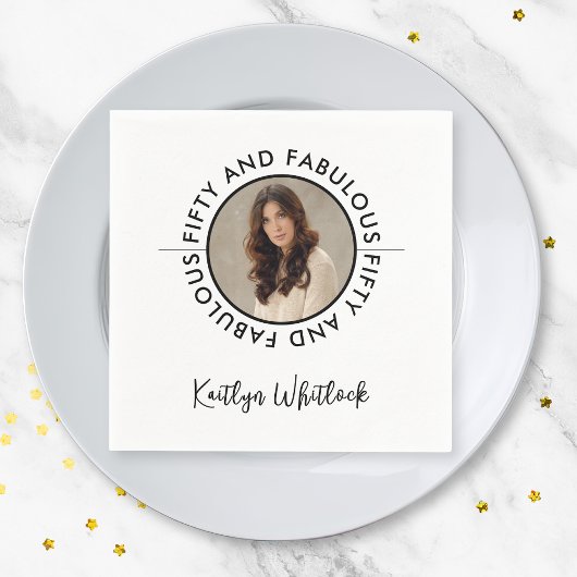 Modern 50 and Fabulous Bold 50th Birthday Party スタンダードカクテルナプキン