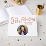 Modern 50 and Fabulous Photo 50th Birthday Party ゲストブック<br><div class="desc">Modern 50 and Fabulous Photo 50th Birthday Party Guest Book. Modern and simple design with trendy script 50 & Fabulous. A custom photo birthday guest book for her. Customize with the name and age and add your photo into the template.</div>