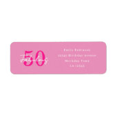 Modern 50 and Fabulous Pink 50th Birthday Address ラベル (正面)
