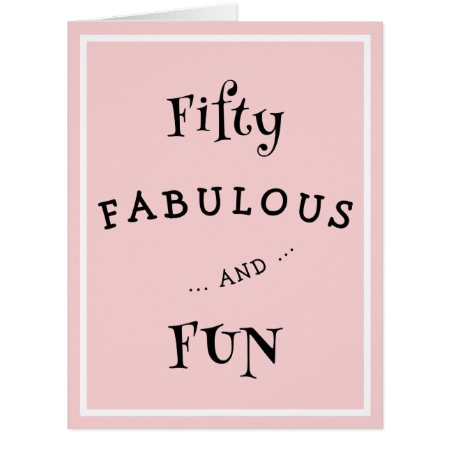 Modern 50 and Fabulous Pink 50th Birthday Invite (正面)