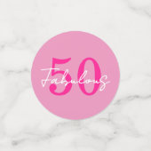 Modern 50 and Fabulous Pink 50th Birthday Party コンフェッティ (スモール正面)