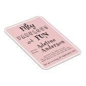 Modern 50 and Fabulous Pink 50th Birthday Party マグネット (右側)