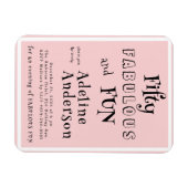 Modern 50 and Fabulous Pink 50th Birthday Party マグネット (横)