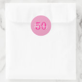 Modern 50 and Fabulous Pink 50th Birthday Party ラウンドシール (バッグ)