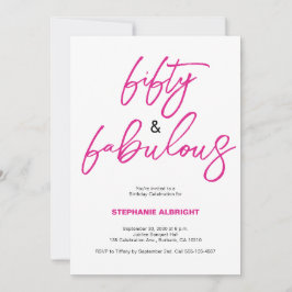 Modern 50 and Fabulous Pink 50th Birthday Party 招待状