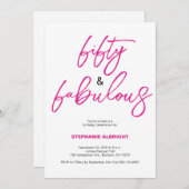 Modern 50 and Fabulous Pink 50th Birthday Party 招待状 (正面/裏面)