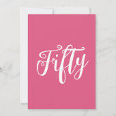 Modern 50 and Fabulous Pink 50th Birthday Party 招待状 (裏面)