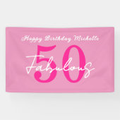 Modern 50 and Fabulous Pink 50th Birthday Party 横断幕 (横)