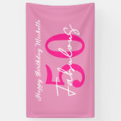 Modern 50 and Fabulous Pink 50th Birthday Party 横断幕 (縦)