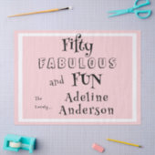 Modern 50 and Fabulous Pink 50th Birthday Party 薄葉紙 (クラフト)